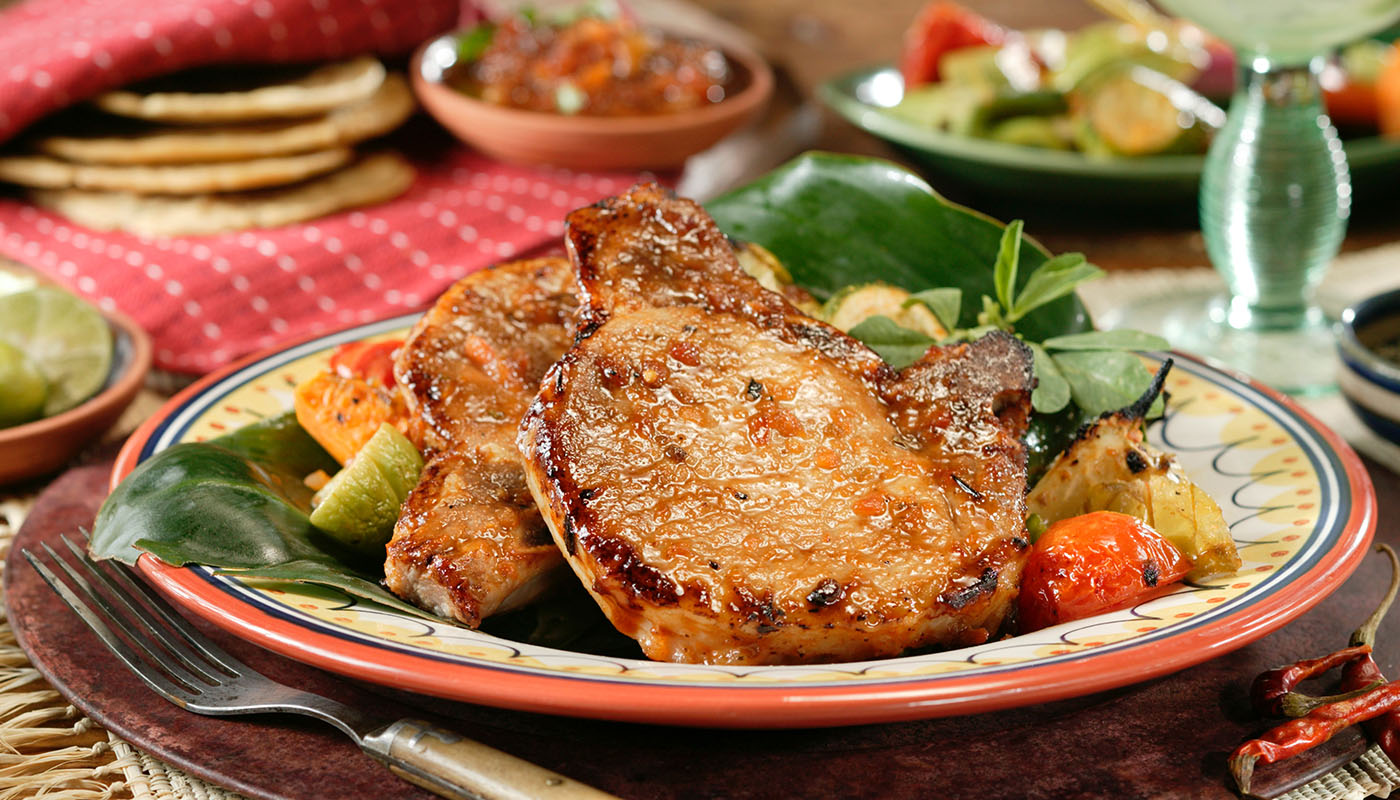 Chuletas de cerdo salsa picante